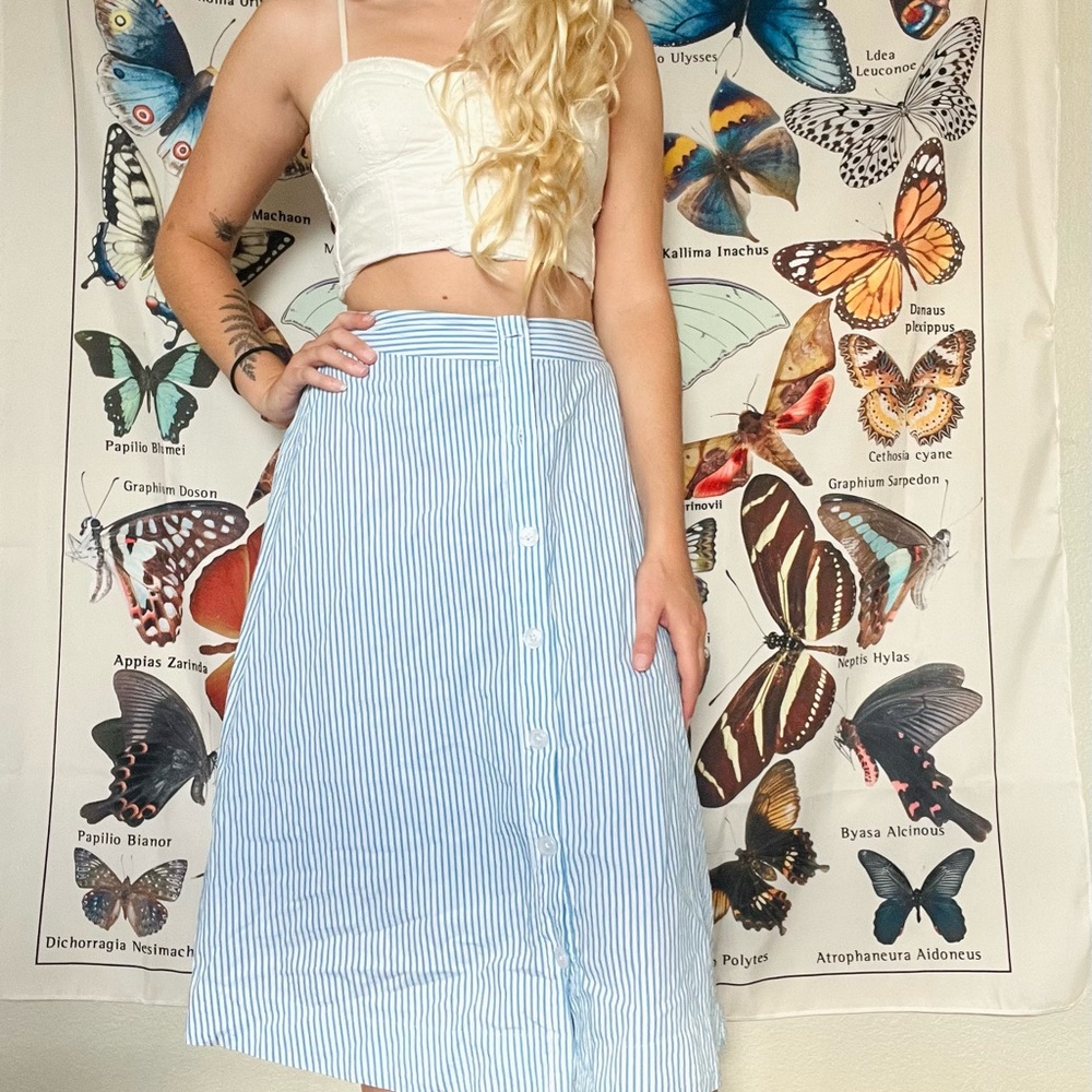 A New Day striped blue and white skirt